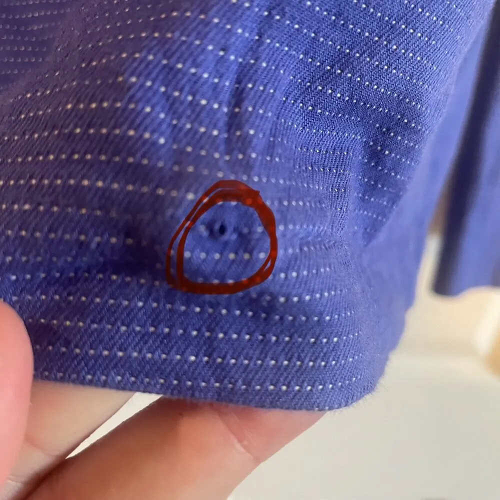 Volcom Blue & White Striped Double Breasted Collared Blazer size Medium - Image 8