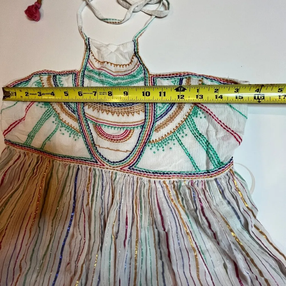Anthropologie Embroidered Halter Top Boho Chic Festival Summer Blouse Size 6 - Image 10