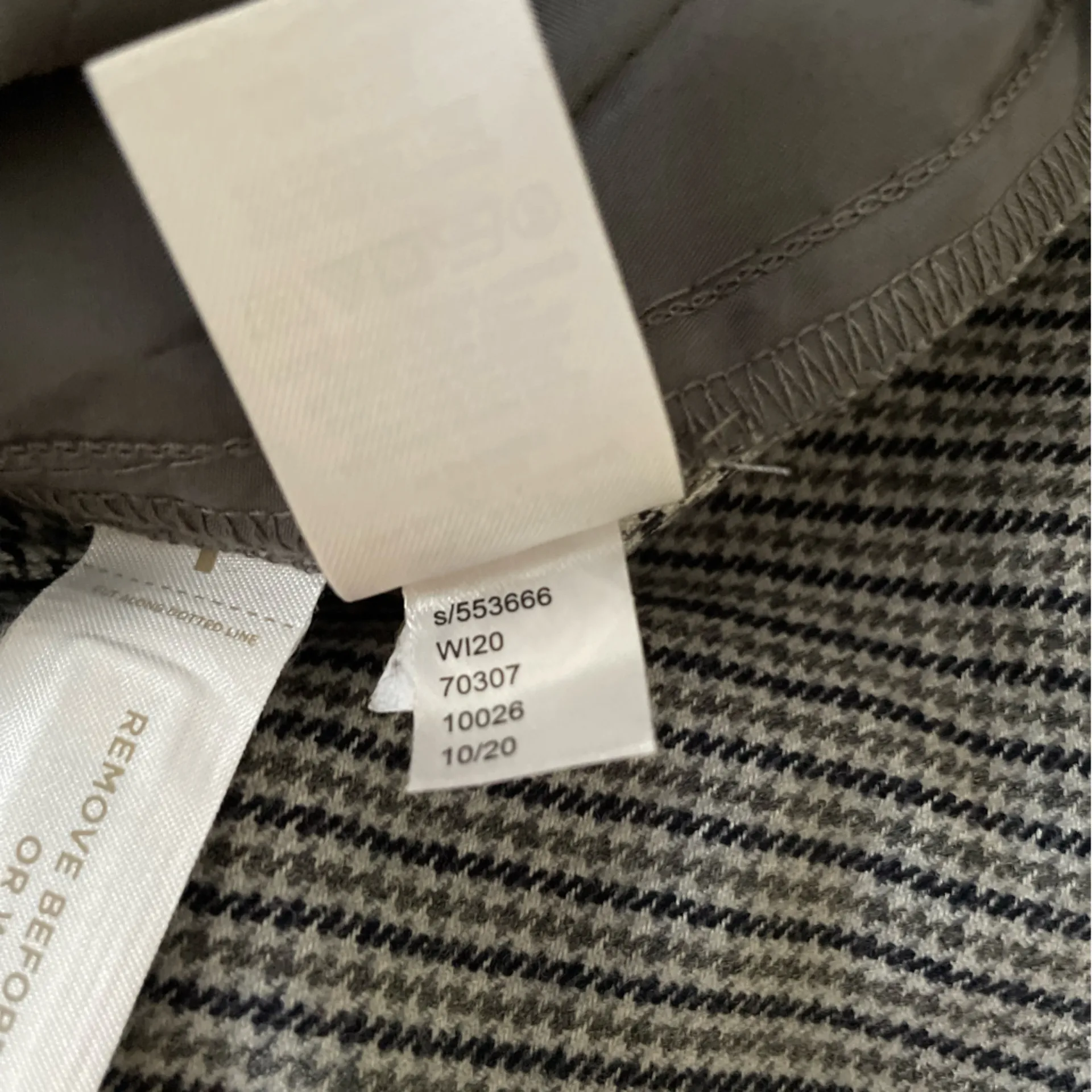 LOFT Multi Check Houndstooth Plaid High Waist Career Pants in Gray & Navy Size 6 - Image 11