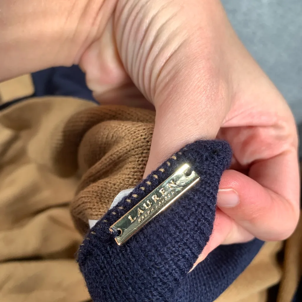 Lauren Ralph Lauren Navy and Tan Wrap cover Blue - Image 7