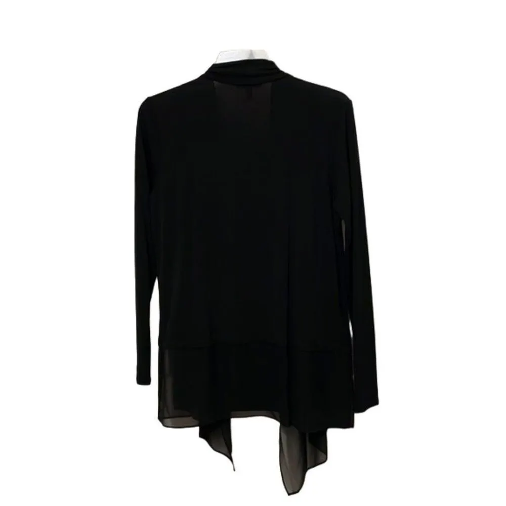 Eileen Fisher Black Silk Tank Top and Open Jacket Womens Small Crepe 2 Piece Set - Image 7