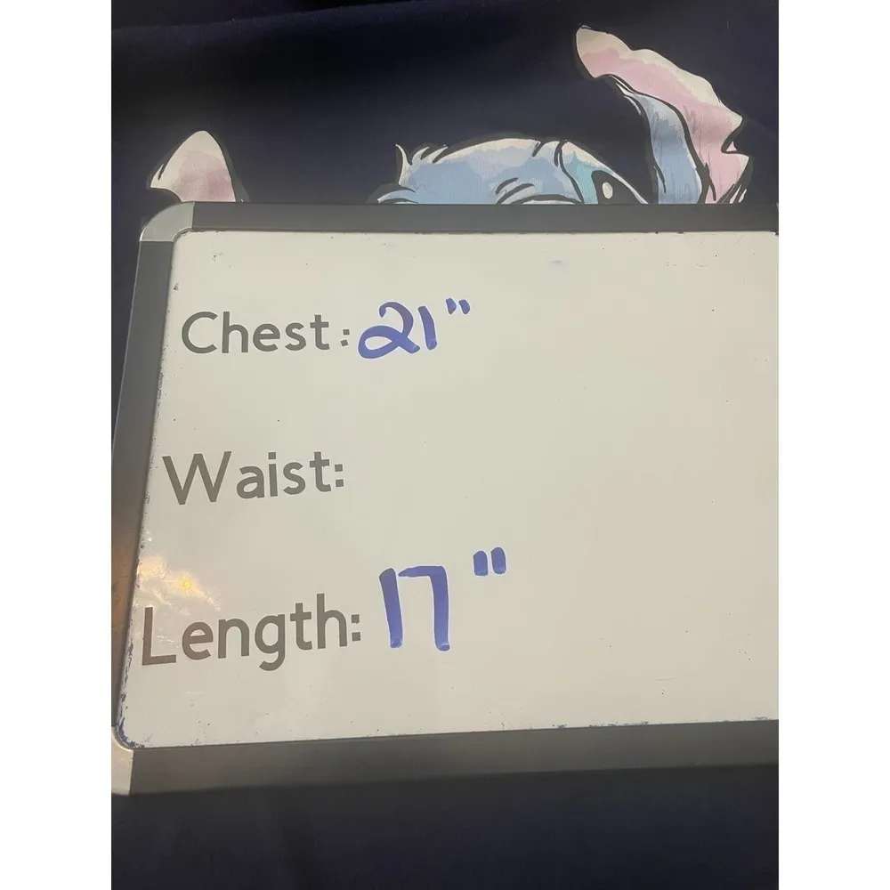 Disney Stitch Juniors XL Cropped Hoodie Navy Sweatshirt - Image 4