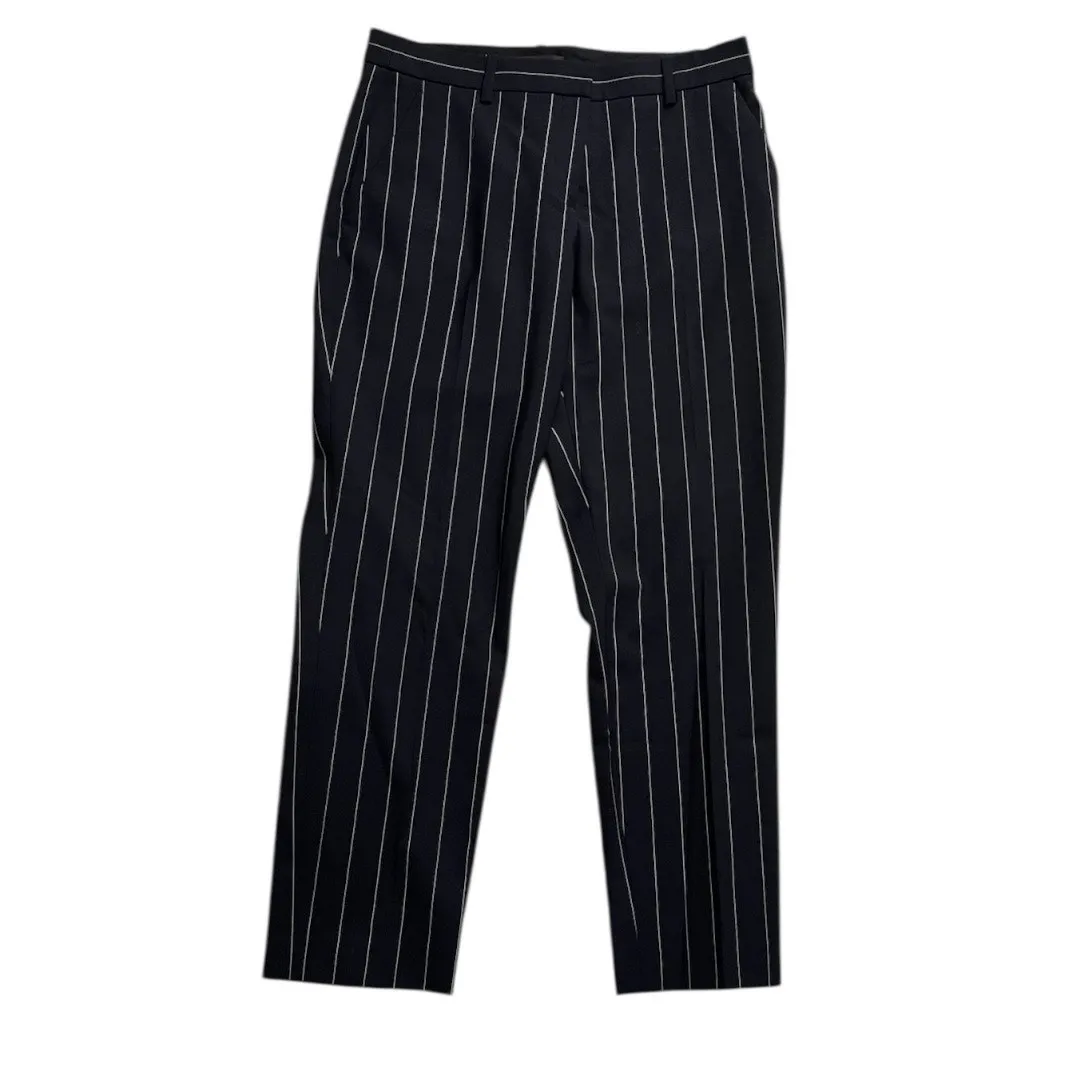 Theory NWT womens 6 Navy & white Traceable Wool pinstriped Cropped Pants - Image 9