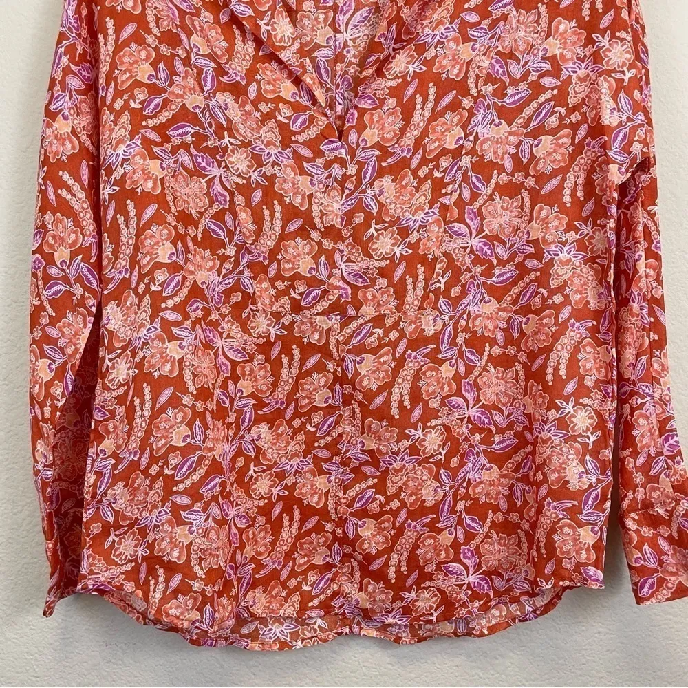 J. Crew Floral Long Sleeve Top in Painted Block‎ Print XS - Image 5