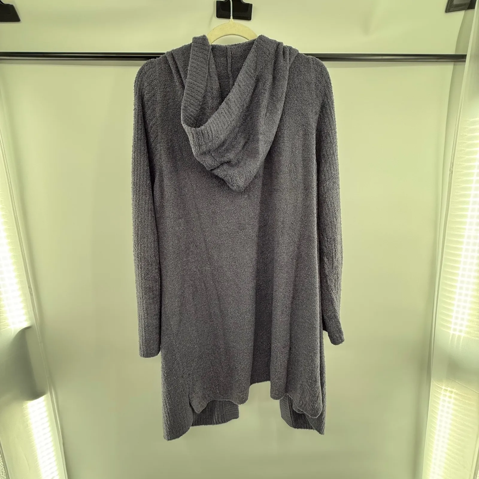 Barefoot Dreams CozyChic Lite Hooded Open Front Cardigan Gray‎ 1X - Image 4