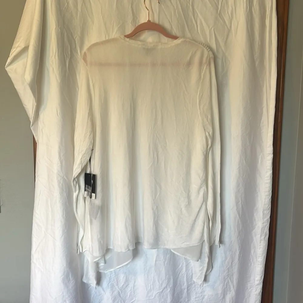 NWT Simply Vera VeraWang White “Chiffon Flyaway” Open Front Sweater Size 2X - Image 3