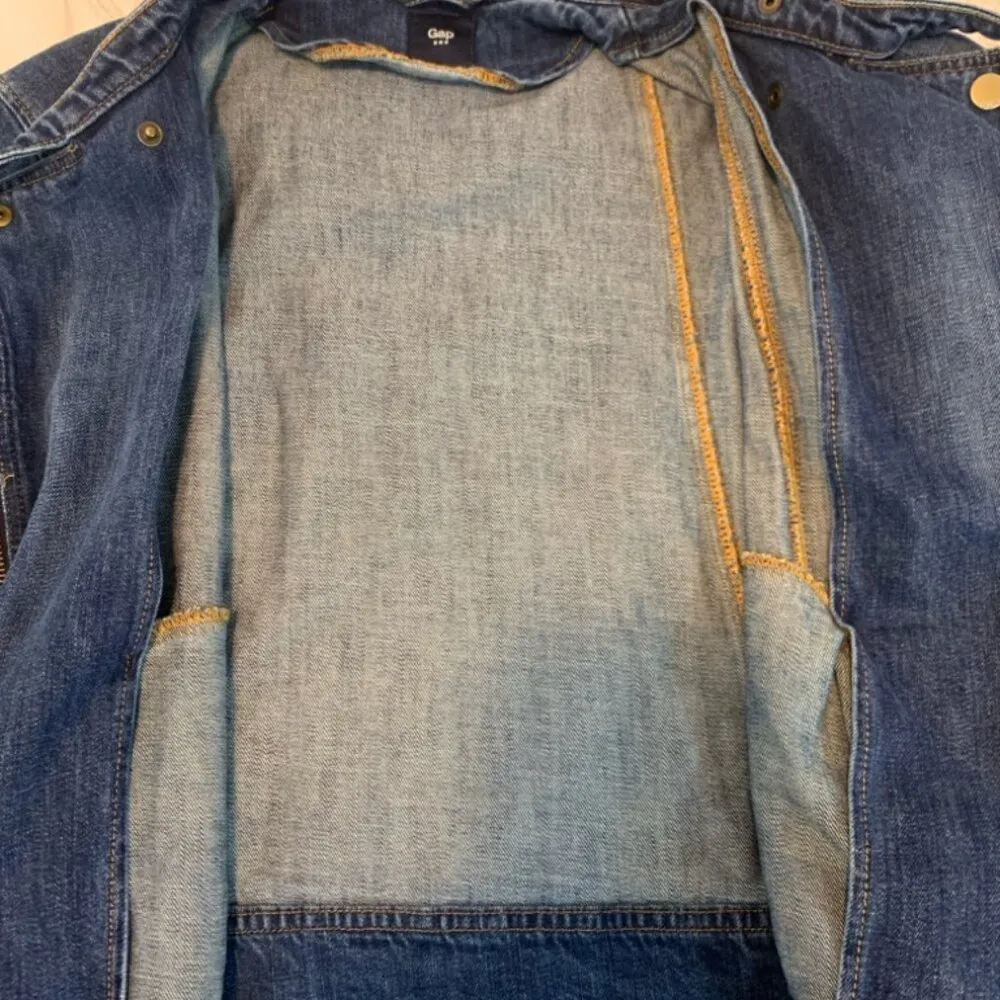 Ladies Gap Jacket Moto Denim Size Medium/Large Dk Indigo - Image 4