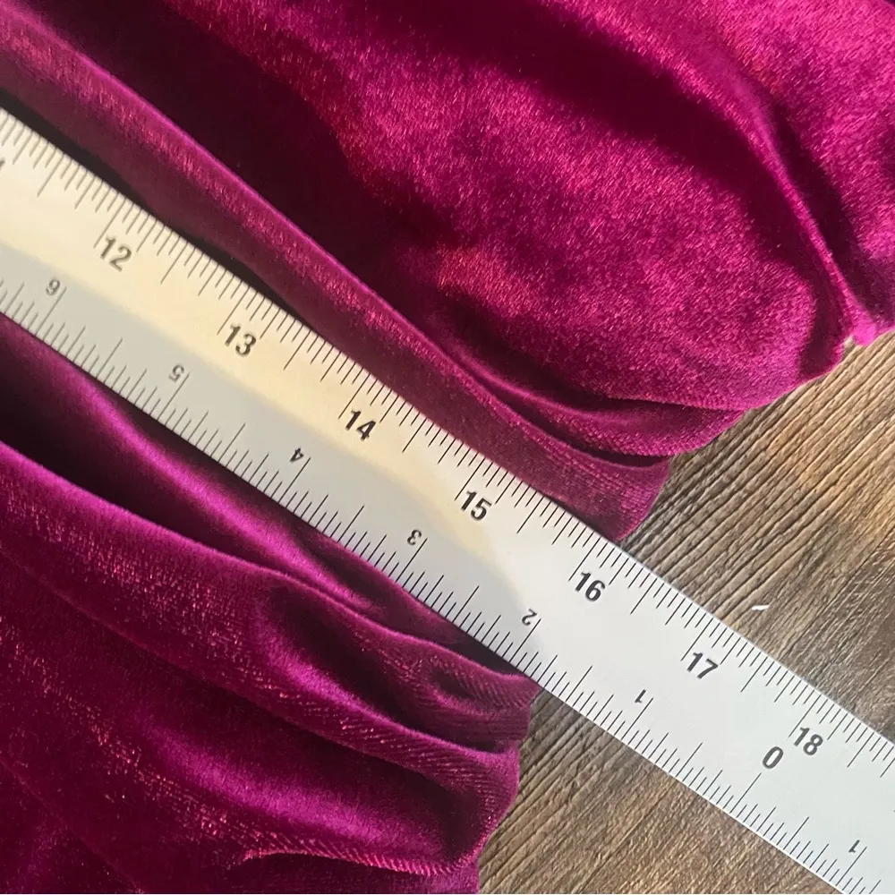 Lauren Ralph Lauren Dress Women 16 Purple Velvet Ruched Puff Sleeve Cocktail NEW - Image 10