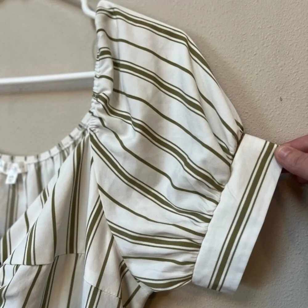 Society + Stitch Women’s Plus Size Green White Striped Tie V - Image 5