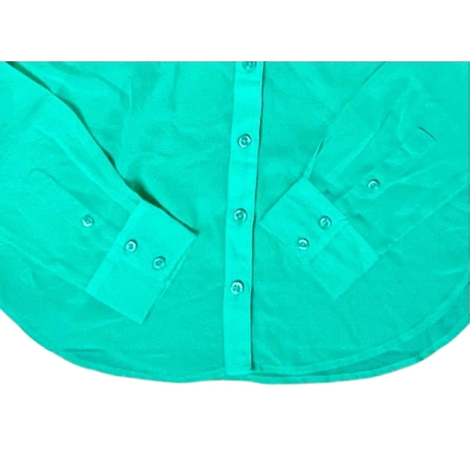 American Eagle Mint Green Chiffon Button Up Flowy Blouse Top MEDIUM Pastel Sheer - Image 5