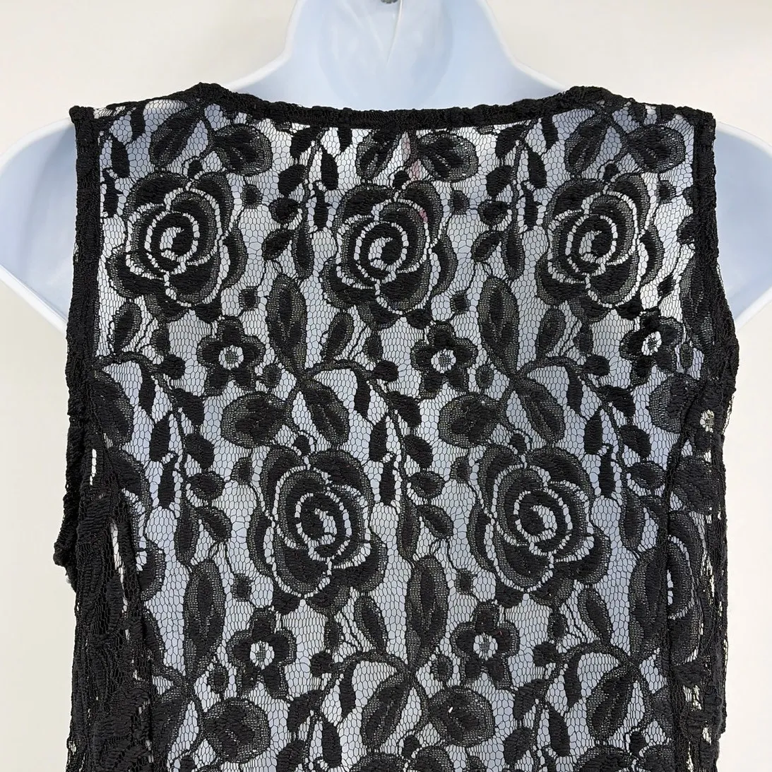Exclusive Y2K Lace Womens Top Sz L Sheer Dark Fairy Whimsigoth Indie Sleaze Black Size L - Image 6