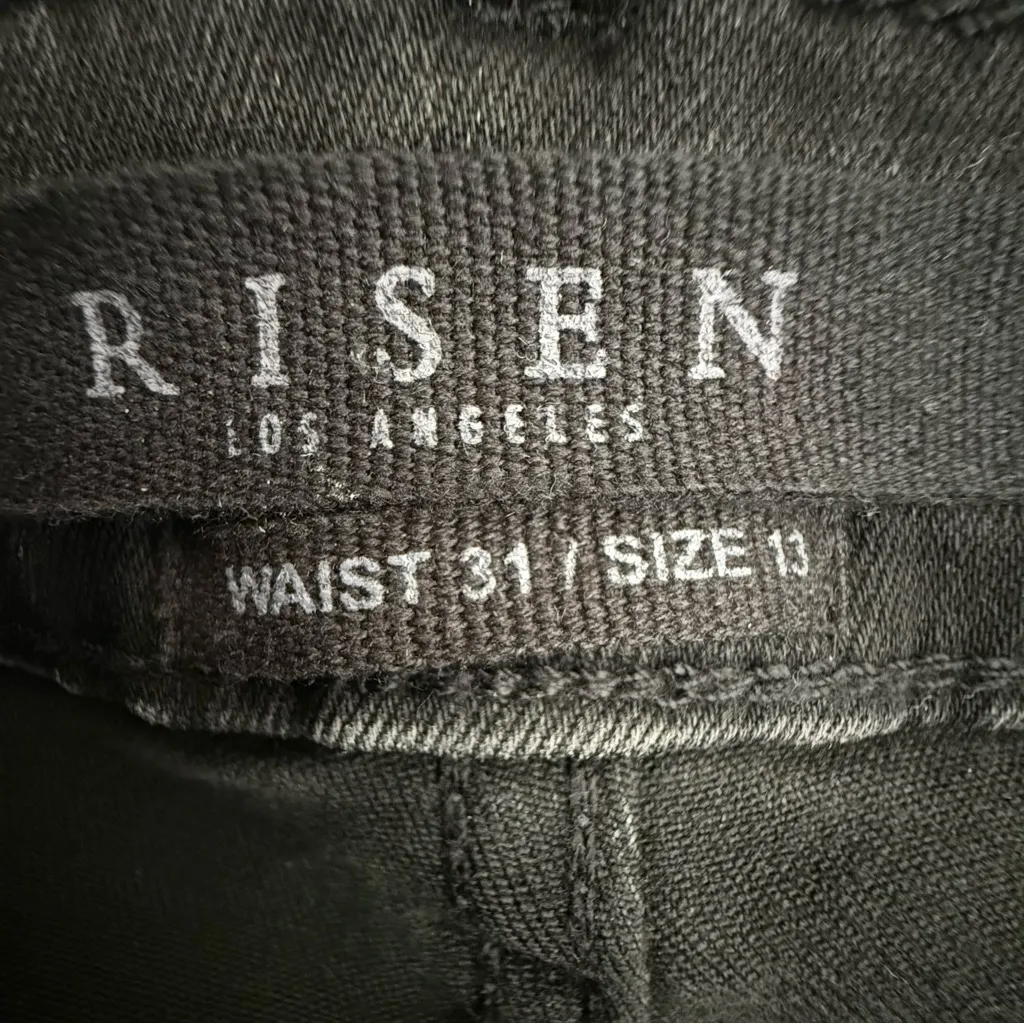 NWT Risen Distressed High Waist Ankle Skinny Black Denim Edgy Jeans size‎ 31 Size undefined - Image 12