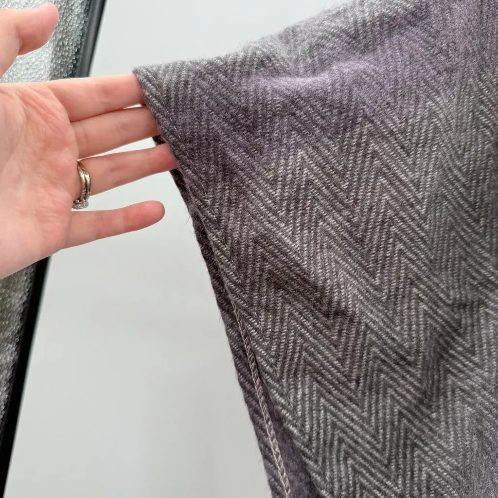 Woolrich Fringe Colorblock Poncho Wrap One Size Neutral Fall Layering‎ Piece - Image 4