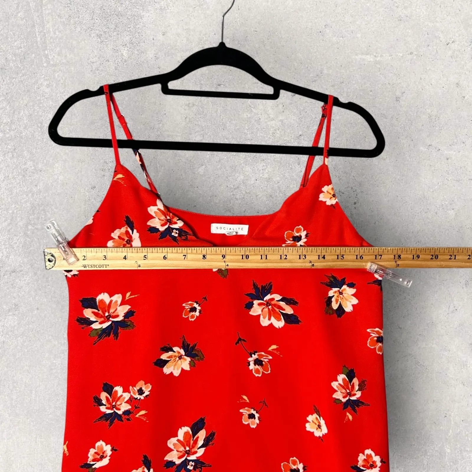 Socialite Floral Cami‎ Top Sleeveless Casual Blouse Red Summer Size S - Image 6