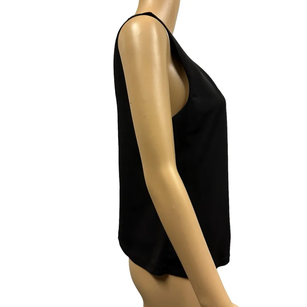 Fate Cortez Black Keyhole Back Faux Leather Trim Lined Sleeveless Top Womens S - Image 6