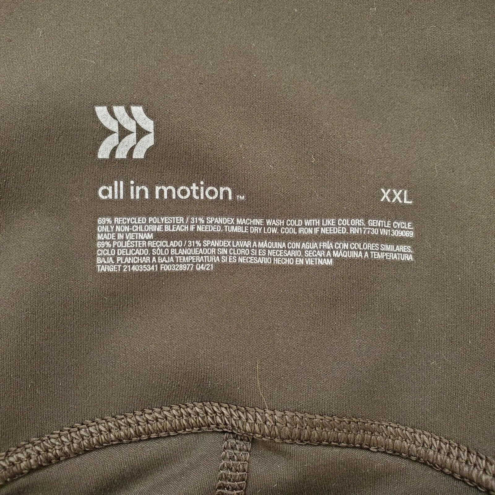 All in Motion Pants Women XL Leggings 7/8 Flex High-Rise Olive Green Pockets - Image 3