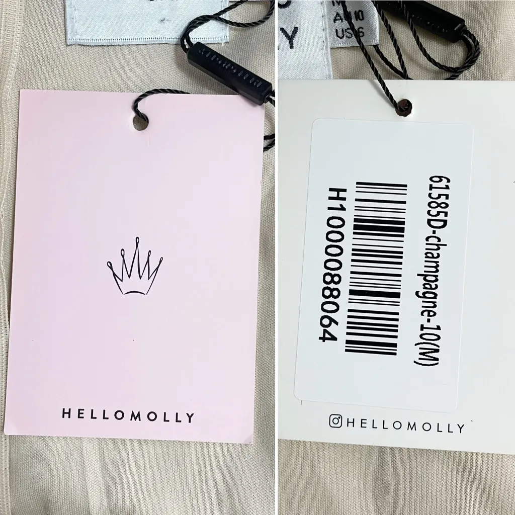 NWT Hello Molly Evening Sun Dress Champagne Sequin Mini Gold Glitter Sz 6 Medium - Image 13