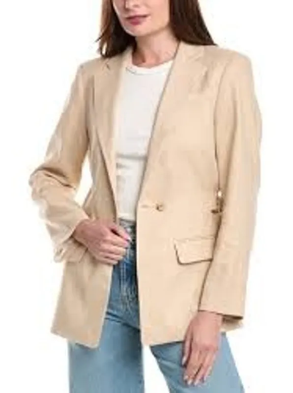 zanella 6 / M women's blazer Luxury Tank One Button Jacket Sports Coat Cashmere Size M - Image 2