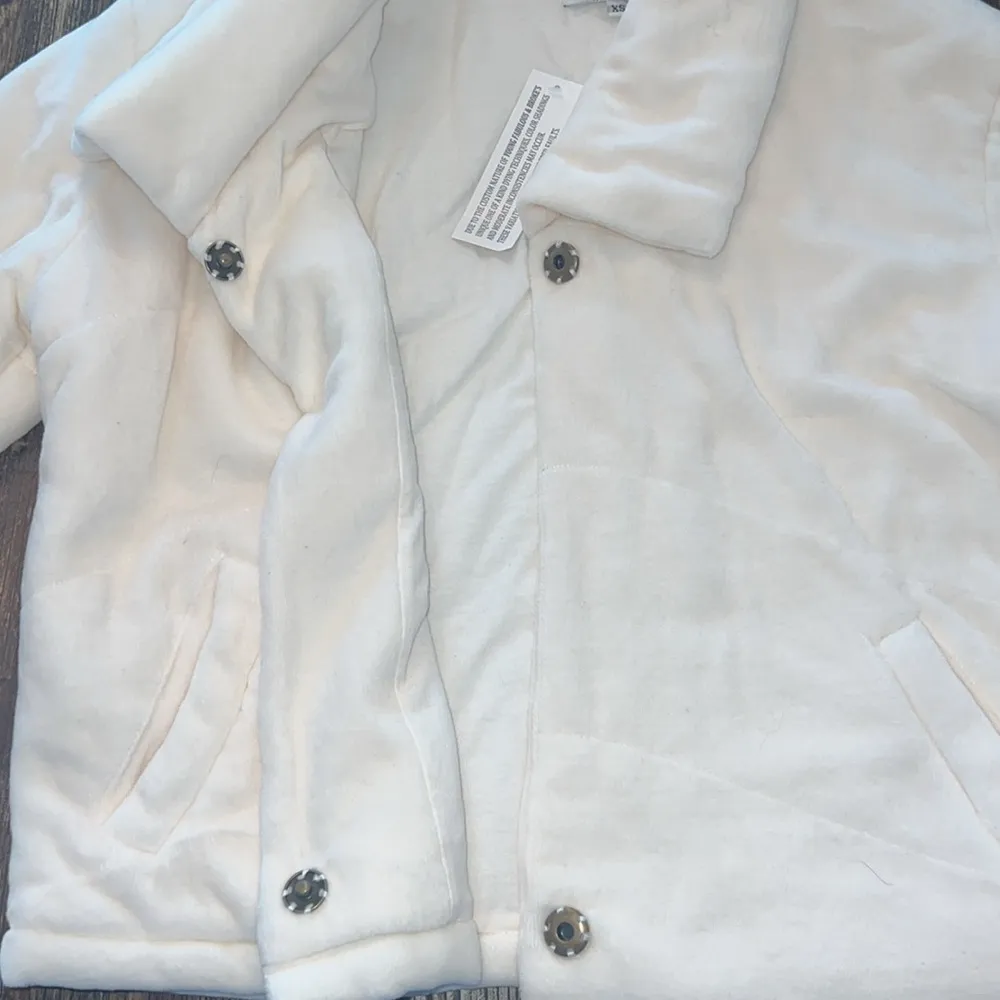 Young Fabulous & Broke Quilted Teddy Puffer Jacket Off White XS NWT - Image 6