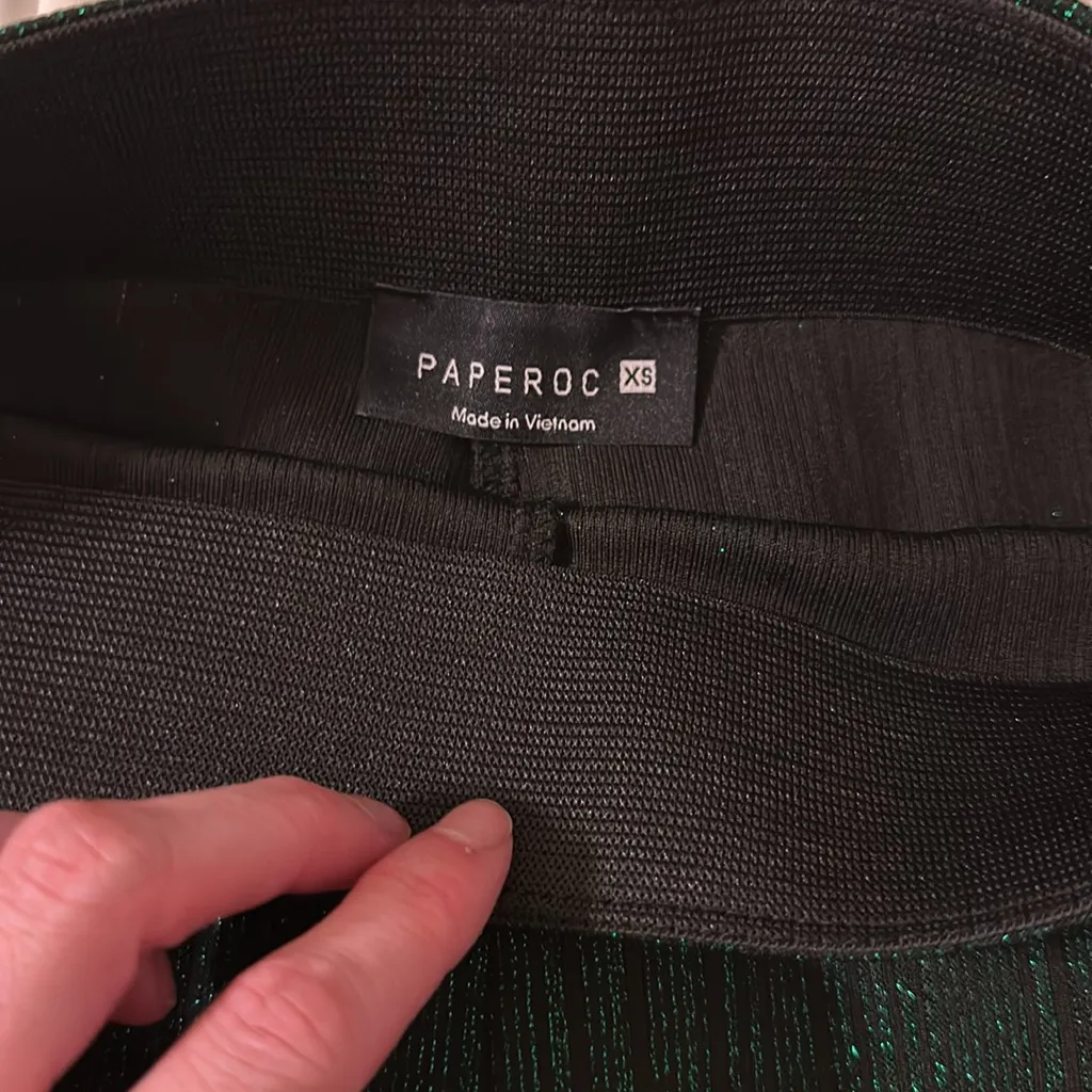 Sparkly stretchy flare pant Green Size XS - Image 2