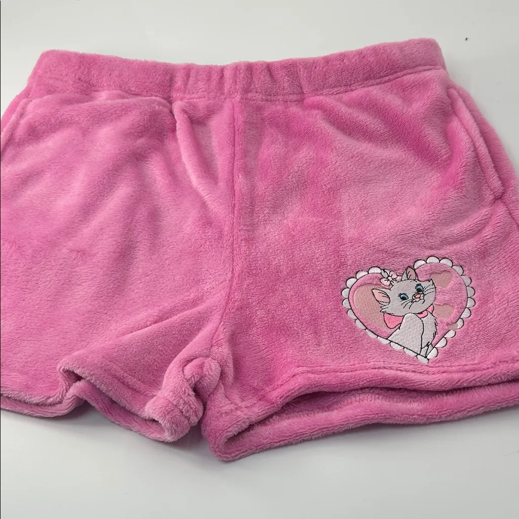 Disney Pink Fleece Shorts with Cat Design - Image 16