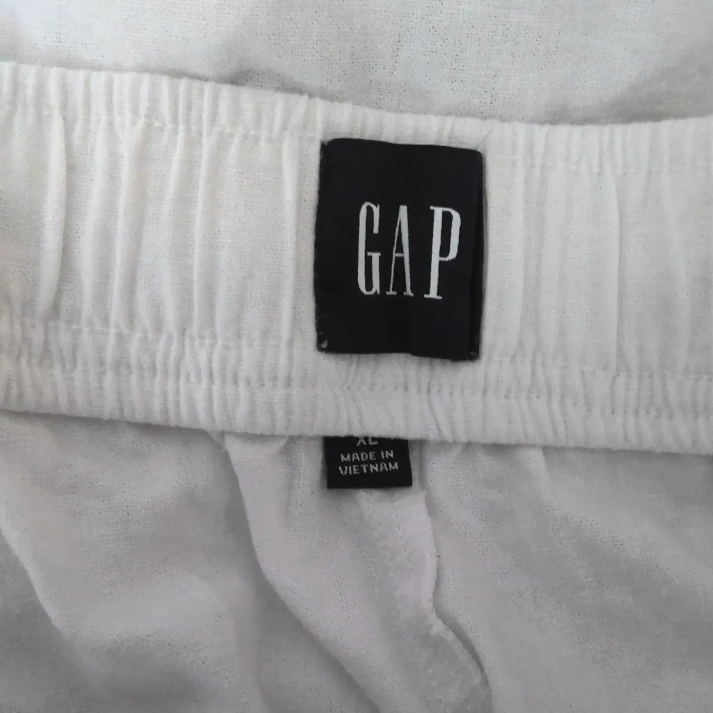 New Gap Linen Pull-On Shorts White Stretch Waist Pockets NWT $49.95 Sz XL     - Image 4