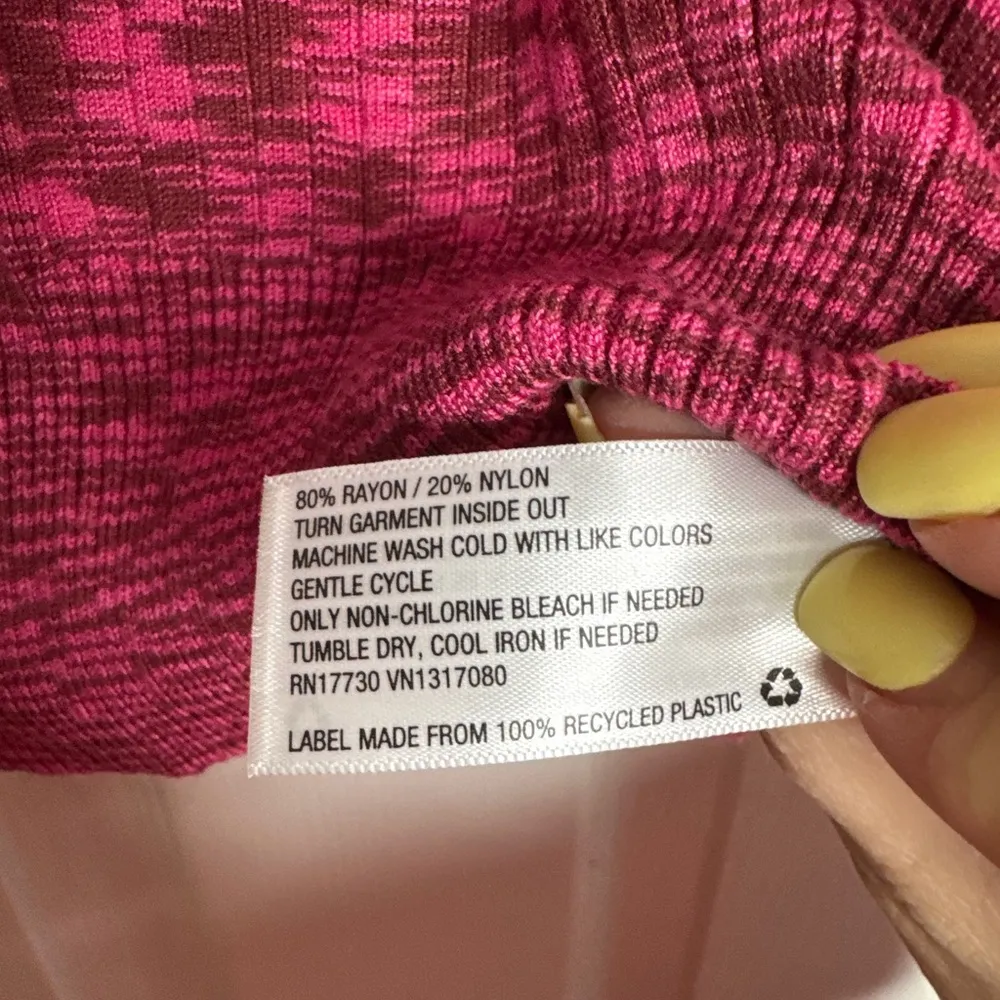 WILD FABLE NWT Pink Space Dye Ribbed‎ Cropped Tank Size XL Mock Neck - Image 5