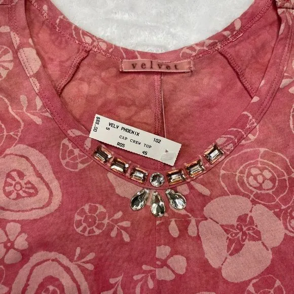 Velvet Y2K Women's Cotton Jewel Embellished Short Sleeve T-Shirt Size‎ Small NEW - Image 4