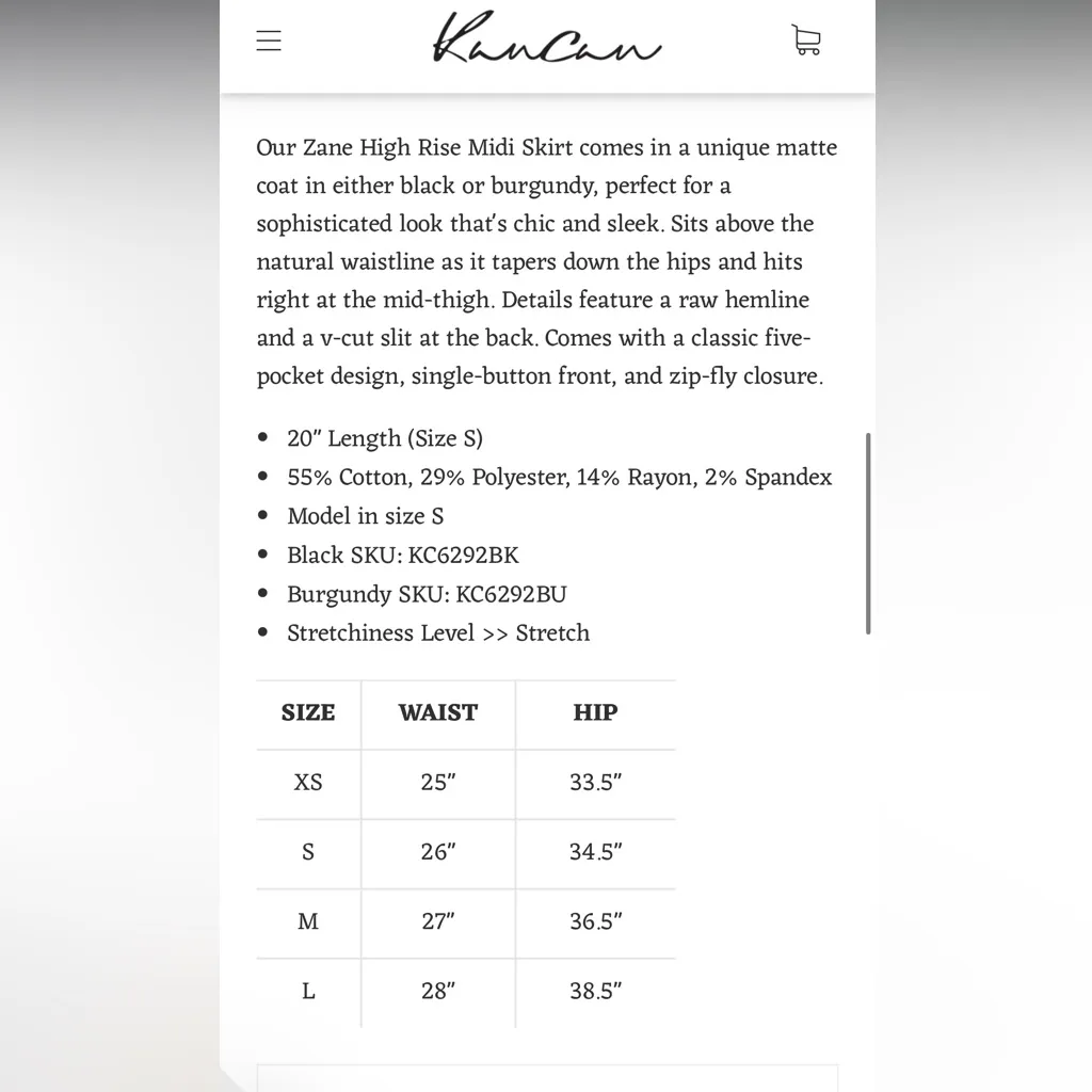 KanCan Maroon Pencil Skirt Size M Red Size M - Image 6