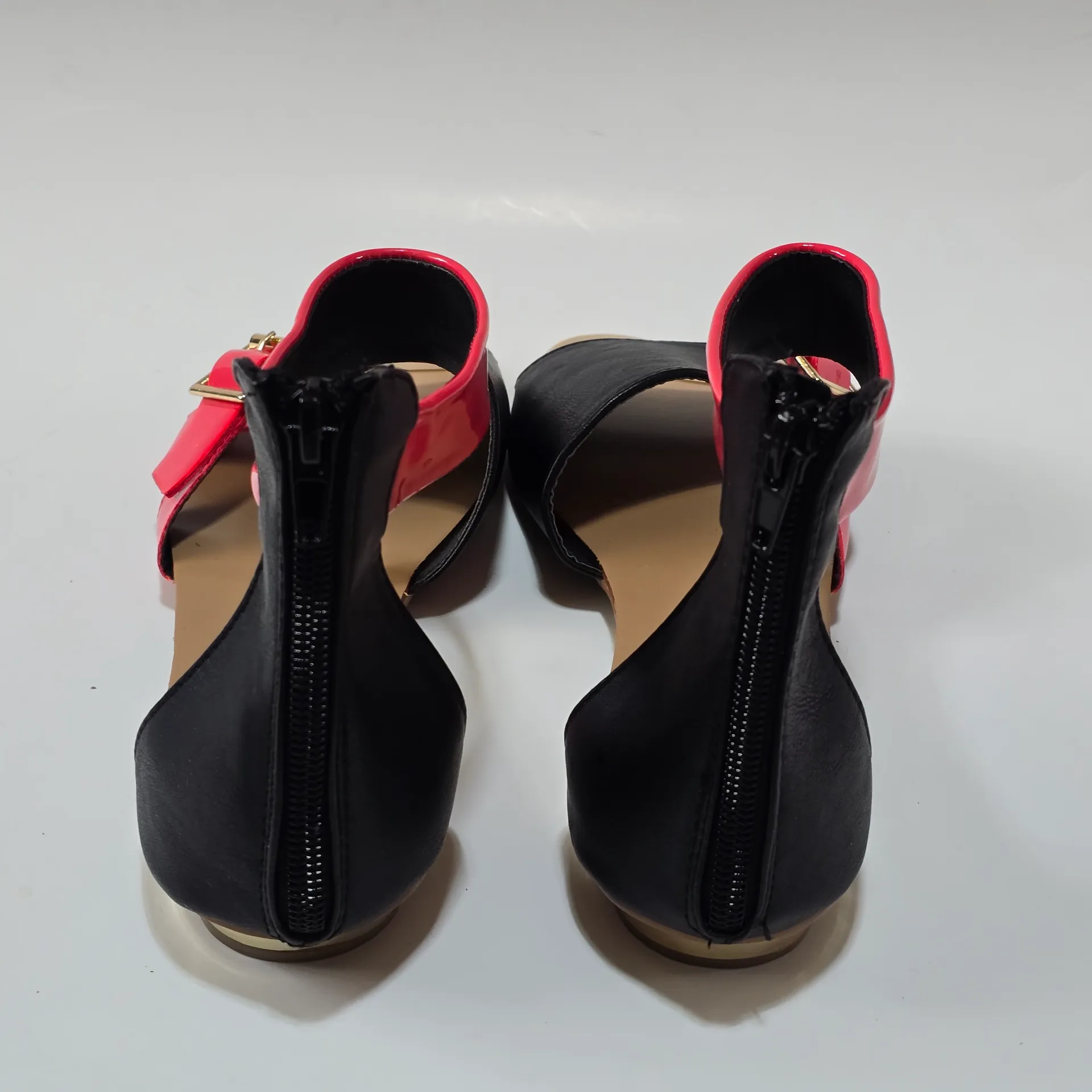 Nature Breeze AI39 Leatherette Muli Color Two Tone Gladiator Flat Sandal Size 8 - Image 5