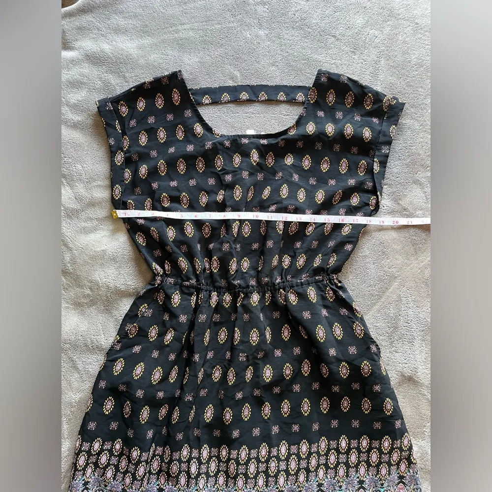 HIPPIE ROSE Vintage Bohemian Short Sleeve Mini Dress With Pockets Sz M EUC - Image 6