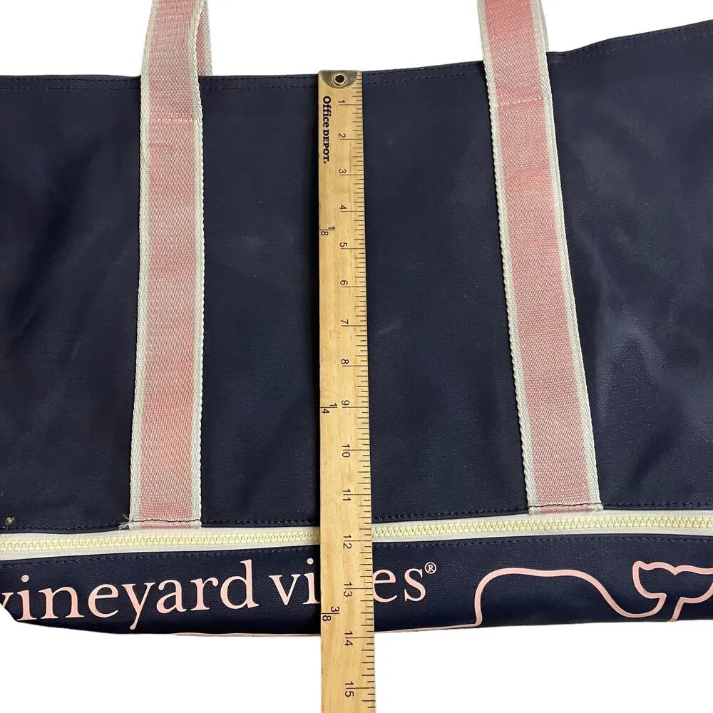Vineyard Vines For Target Navy and Pink Large Beach Bag Tote Blue - Image 7