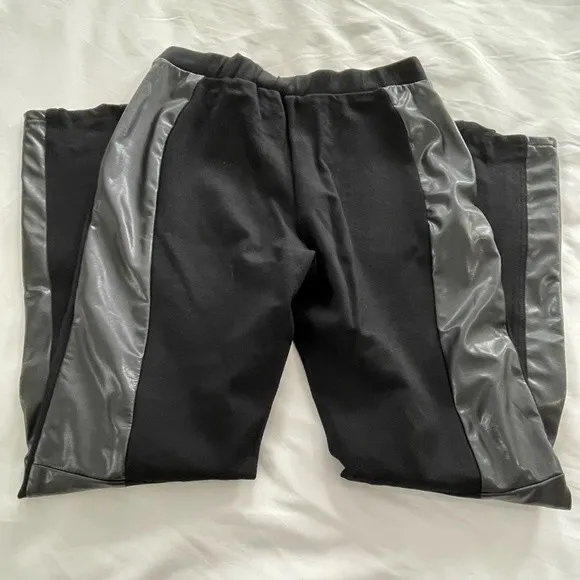 Joseph Ribkoff Leggings | Size 8 | Faux Leather ~ Ponte‎ Knit | Mixed Media - Image 4