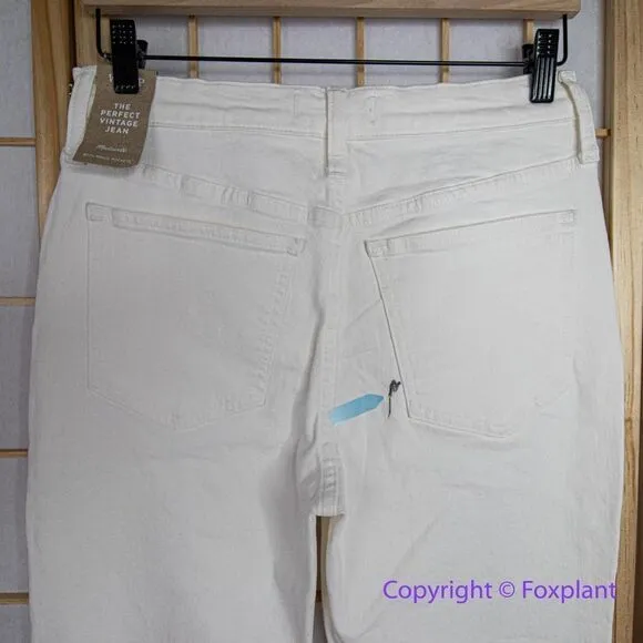 NEW‎ Madewell The Petite High-Rise Perfect Vintage Jean in Tile White, 27P - Image 12