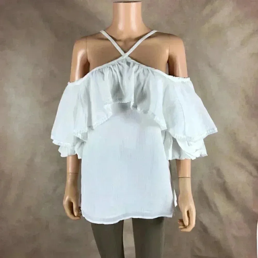 KENSIE White Halter Off the Shoulder Top NWT SMALL - Image 9