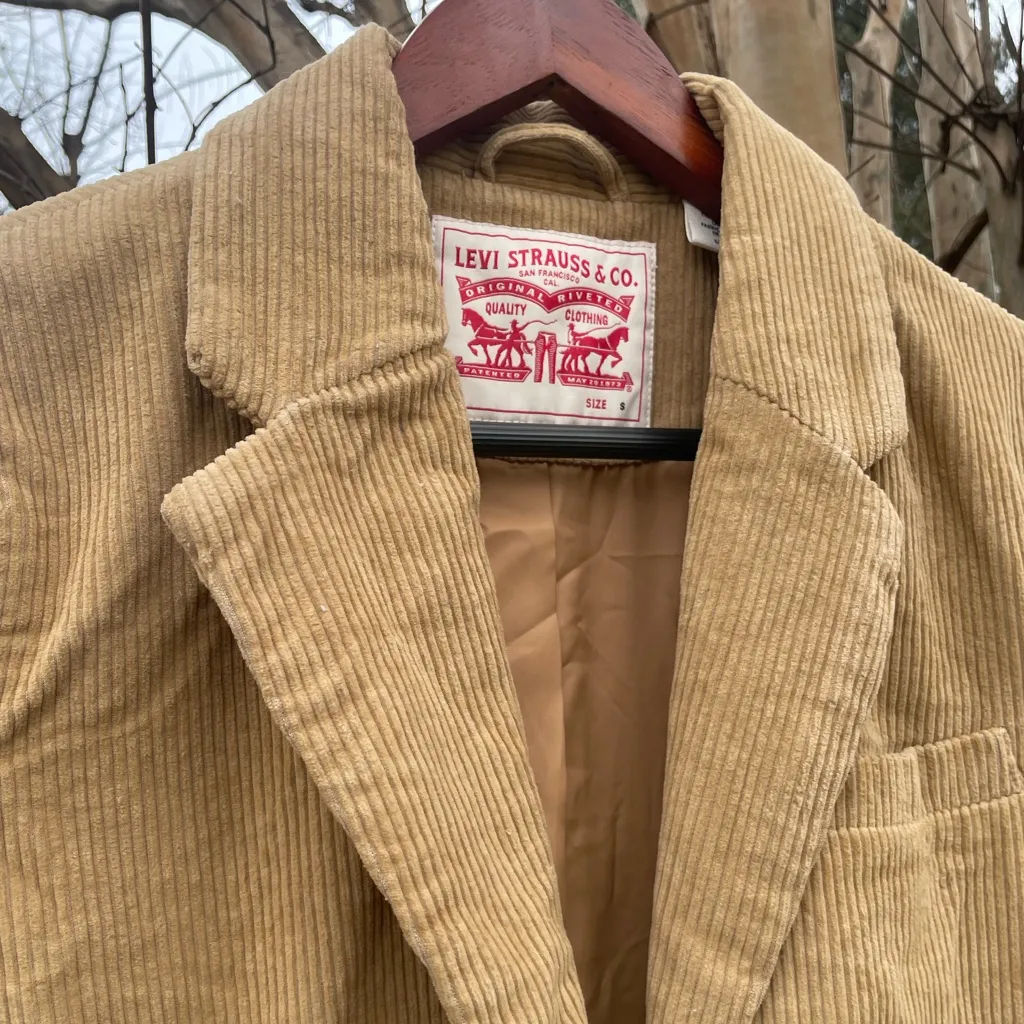 Levi Strauss Tan Corduroy Cotton Blazer Academia Cottage Retro Grandpa Gorpcore - Image 2