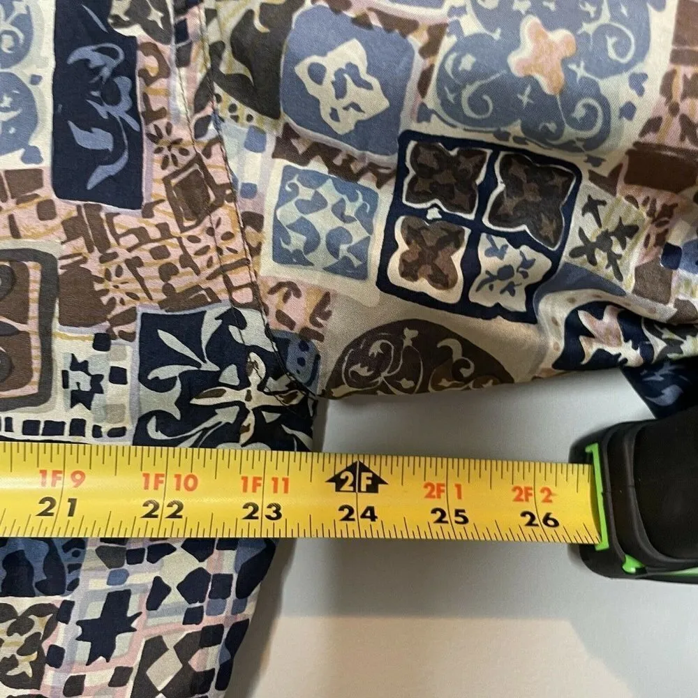 Vintage Womens 100% Silk Floral Patchwork Bomber Jacket Size Small Tan - Image 5