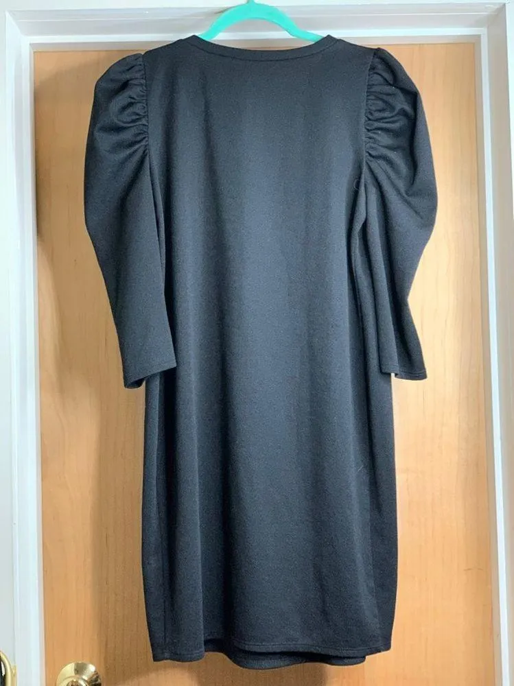 ASOS Elegant Black Puffer Sleeve Mini Dress. Size-6 - Image 3