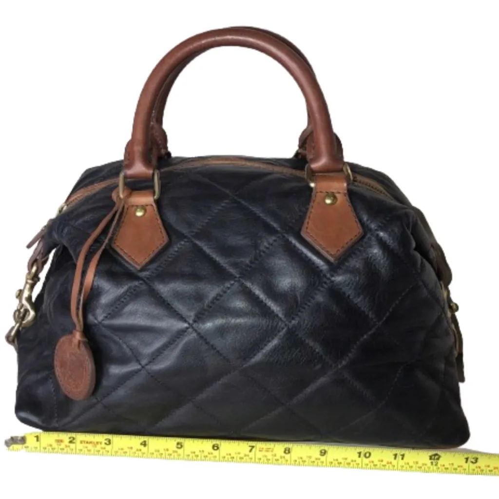 RALPH LAUREN Black Leather Diamond Quilted Doctors Boston Duffle Bag - Image 13