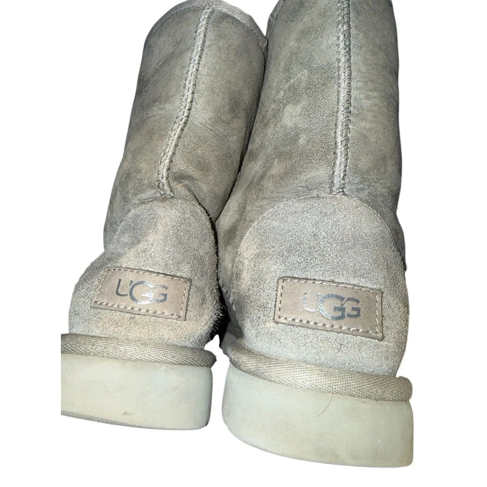 UGG Warm Women's 1016223 Short Charcoal Gray Pullon Boots Size 8 - Image 4