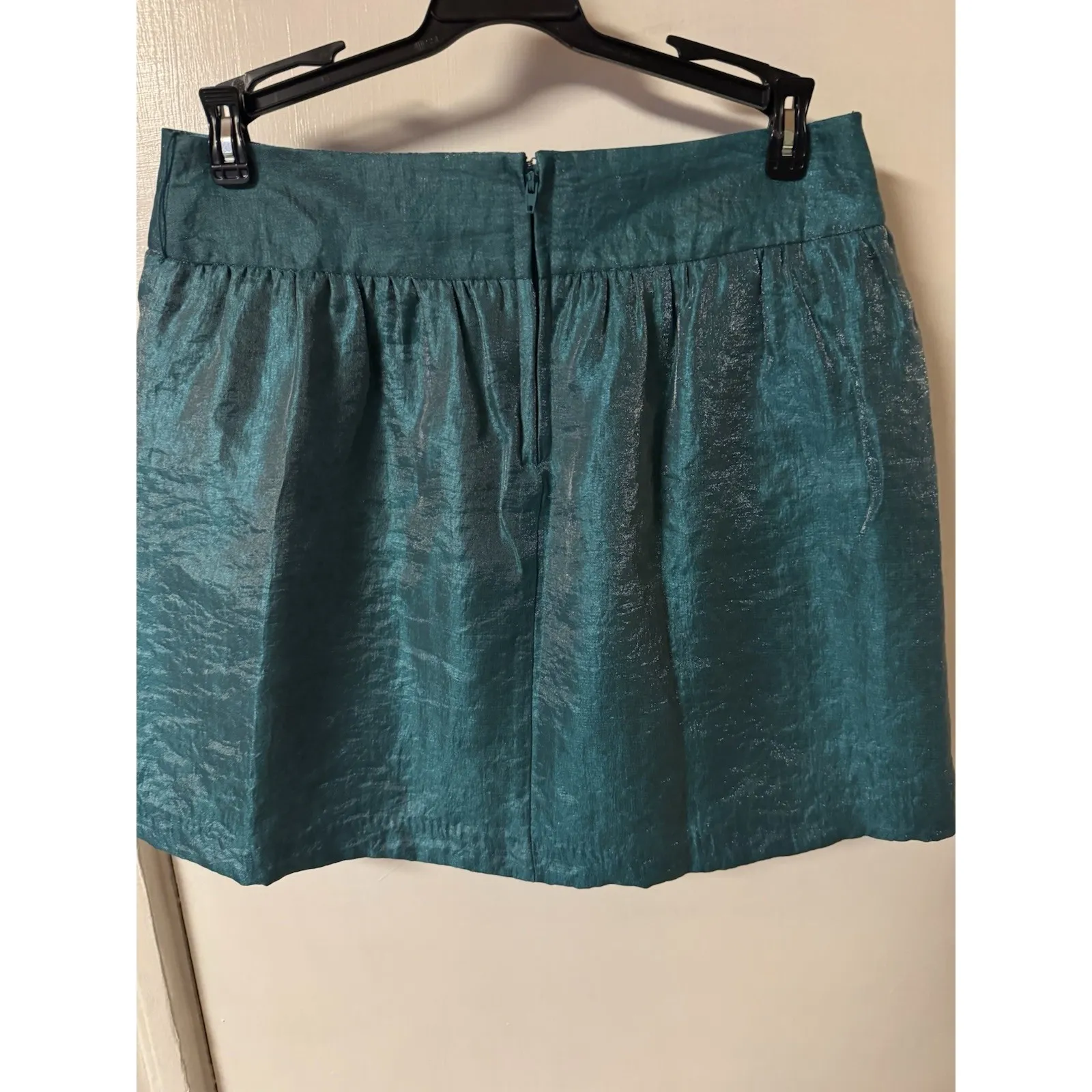 Charlotte Russe Shimmery Green A Line Flare Skirt Medium - Image 5