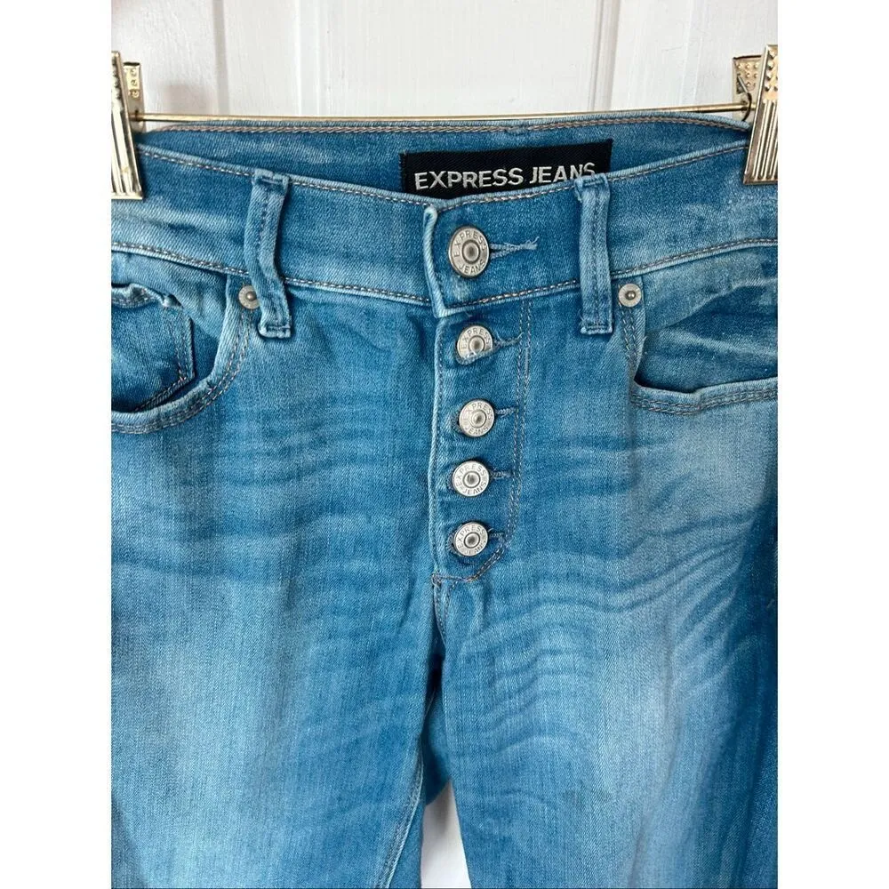 Express jeans blue leggings size 0R stretchy comfy - Image 2