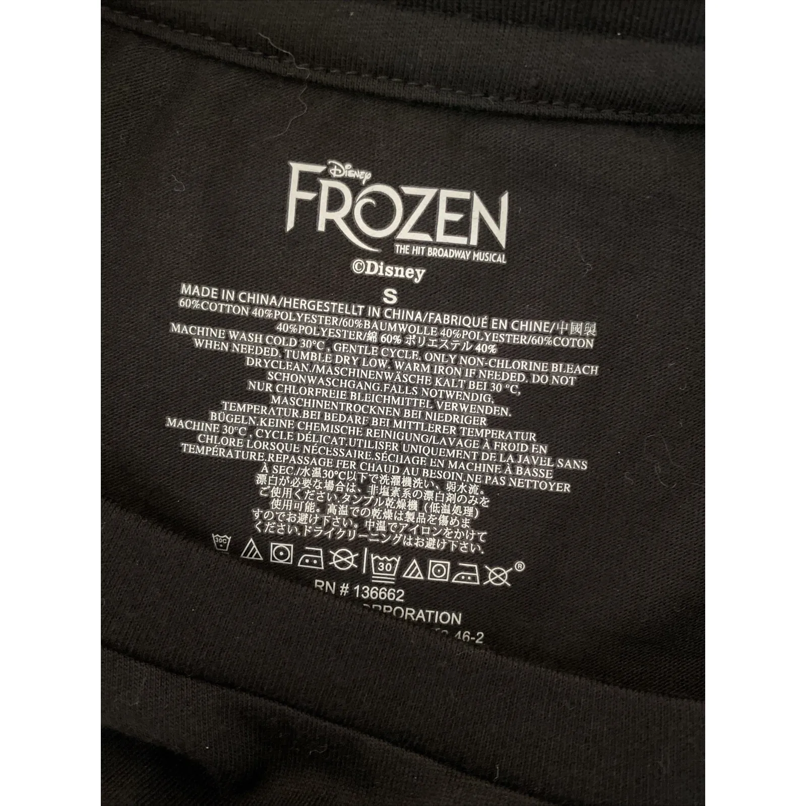 Disney Frozen Broadway Musical Womens Small Ice Queen Black Embellished Tee NEW - Image 7