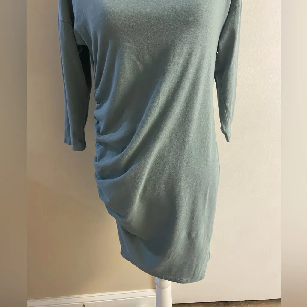 Sundry by Anthropologie‎ light moss green mini dress 3/4 sleeve jersey knit Sz 1 - Image 6