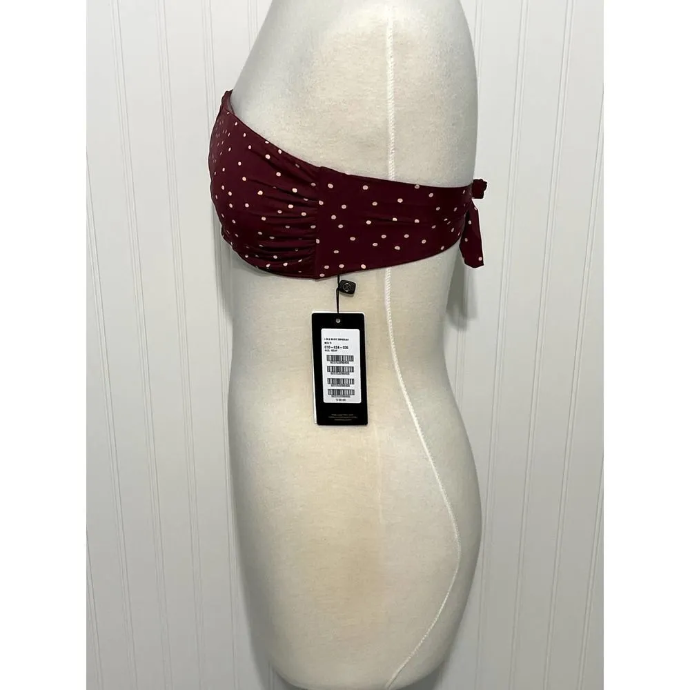 Vix‎ Paula Hermanny Lola Polka Dot Basic Bandeau Large Strapless Bikini Swim Top Red - Image 12