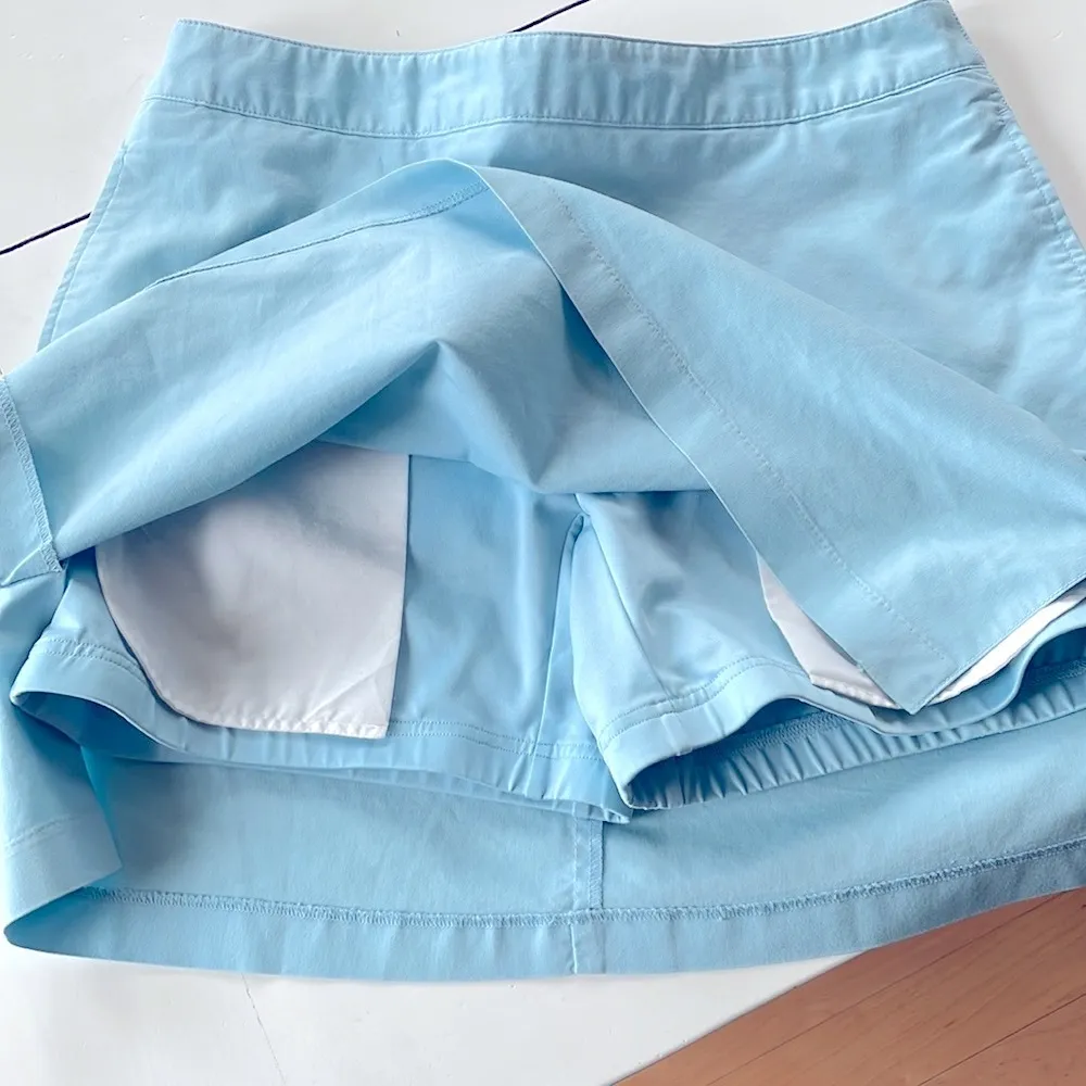 Adidas Powder Blue Tennis Skirt Golf Stretch Skort Shorts Size 8 - Image 5