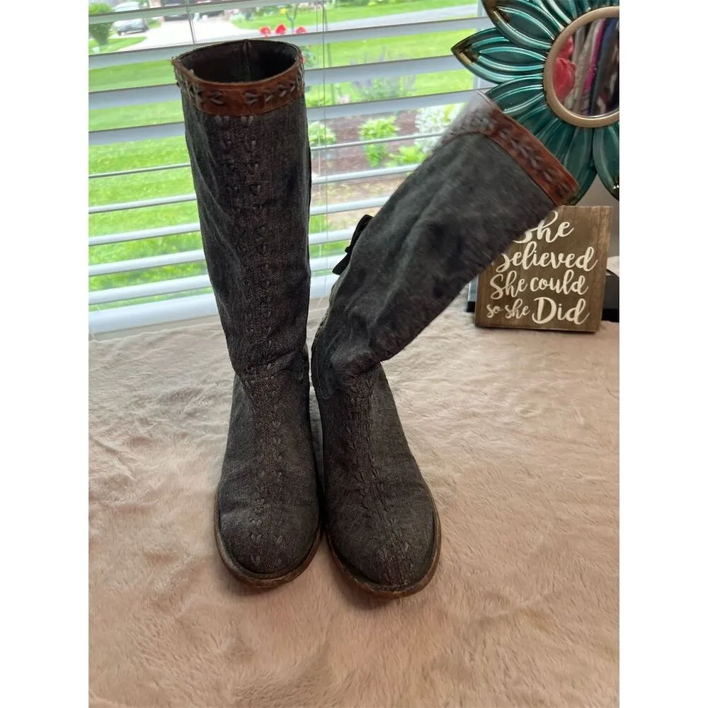 Lane Women's Western Boots Size 8 Gray Mid - Image 4