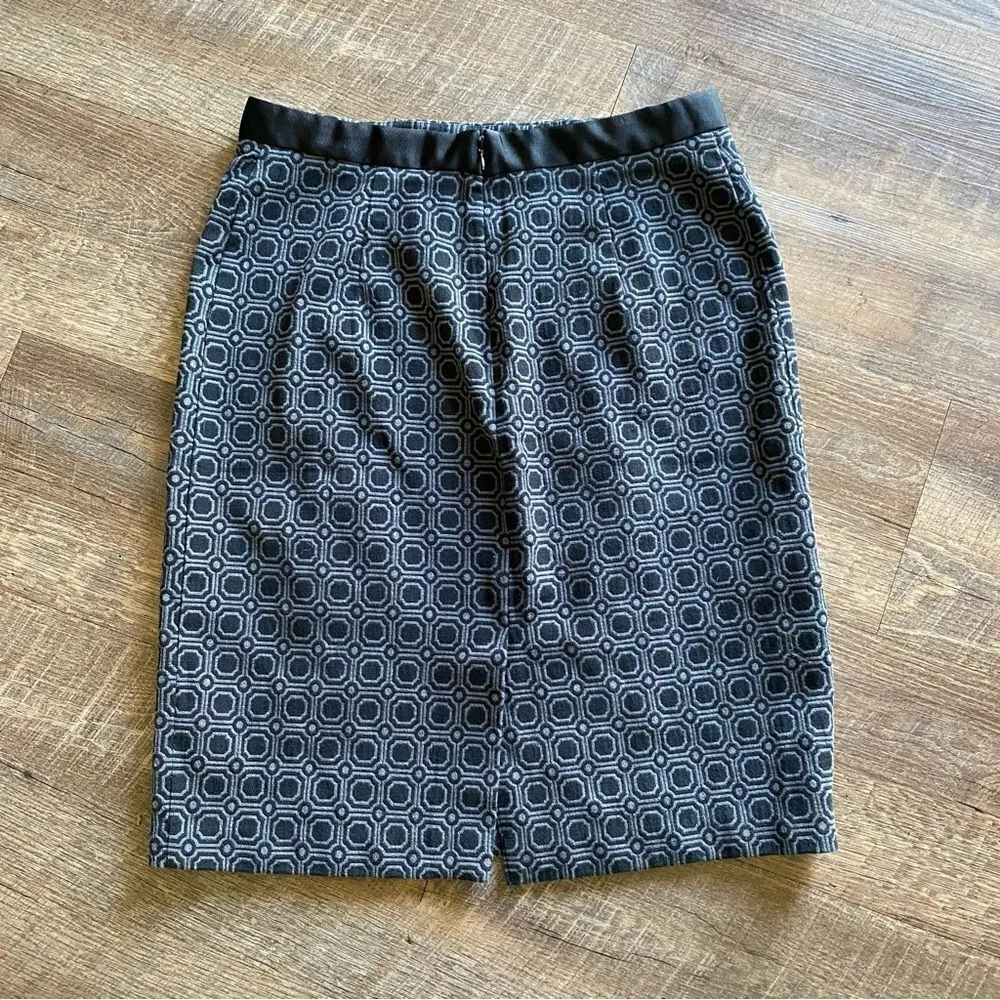 New York & Company Pencil Skirt 6 Mosaic Black Grey - Image 7