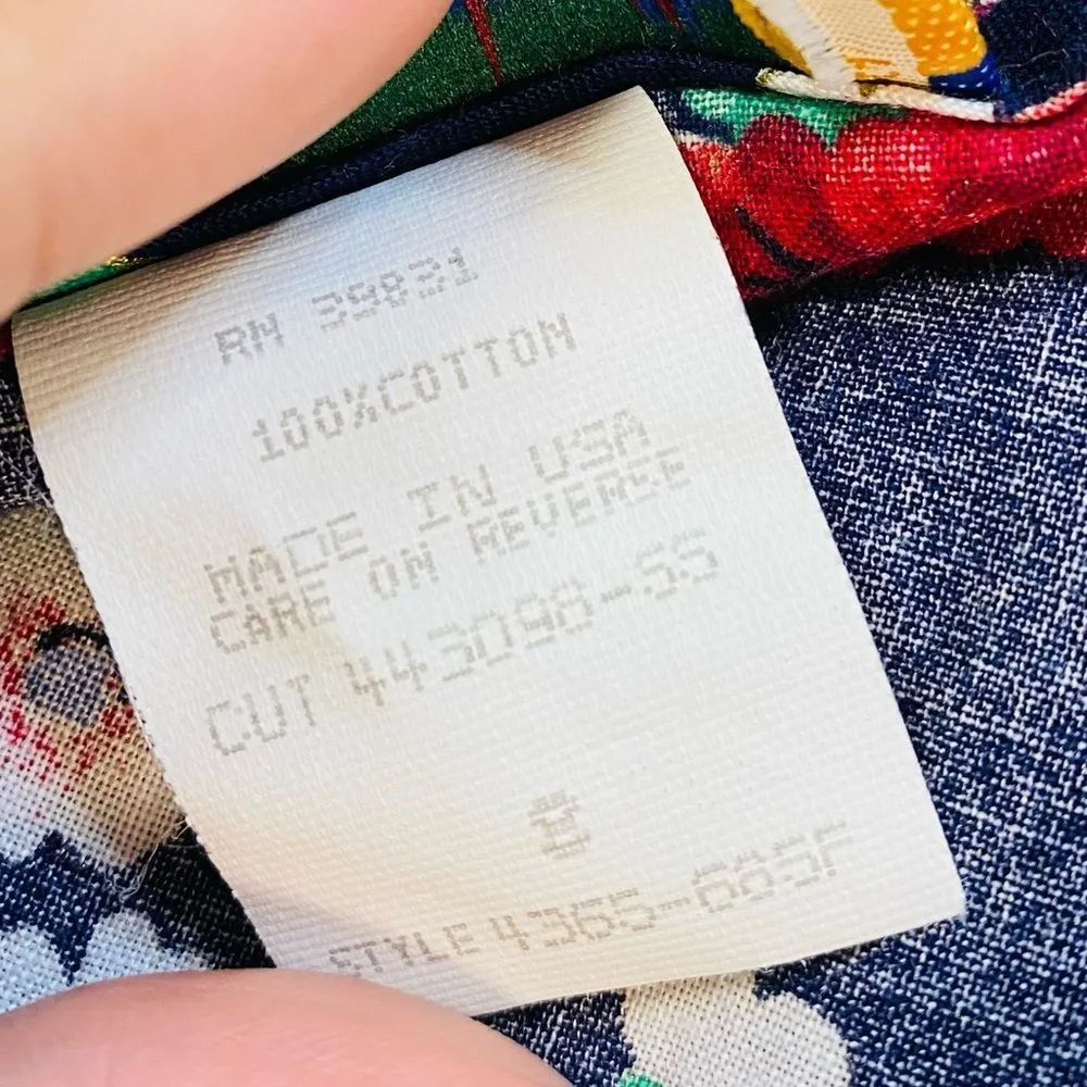 Vintage 80’s 90’s Bryn Connelly Floral Doilie Floral Print Cottage core Dress Size 8 - Image 7