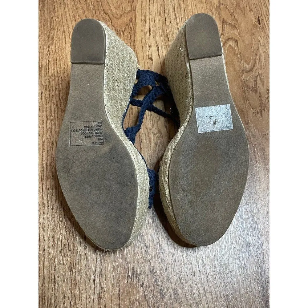 Steve Madden blue mango crochet wedge heel espadrilles - Image 9